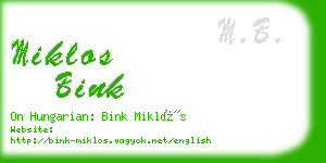 miklos bink business card